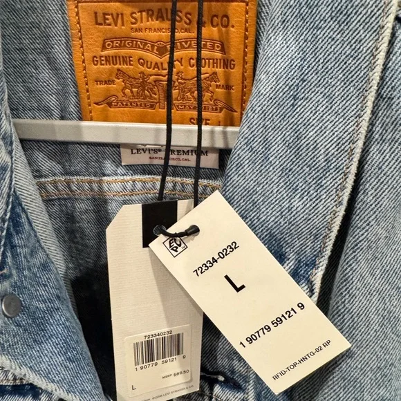 Levi's Premium Blue Denim Jacket - Picture 3 of 4